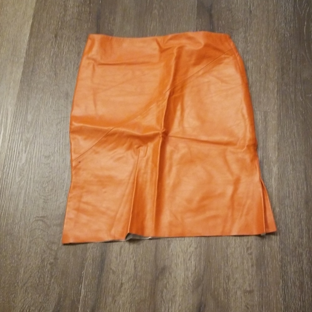 Plush orange leather shirt